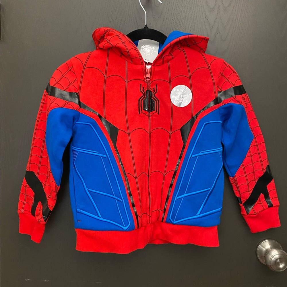 Disney Parks Spider-Man Zip Hoodie Sweatshirt size 4 size 5